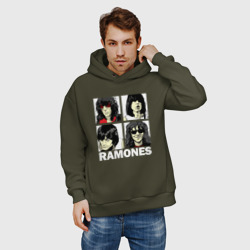 Мужское худи Oversize хлопок Ramones, Рамонес Портреты - фото 2