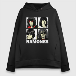 Женское худи Oversize хлопок Ramones, Рамонес Портреты