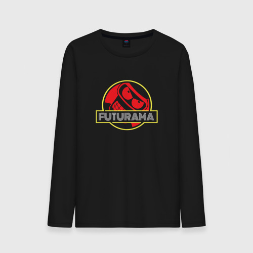 Мужской лонгслив хлопок Футурама Бендер Логотип, Futurama, цвет черный