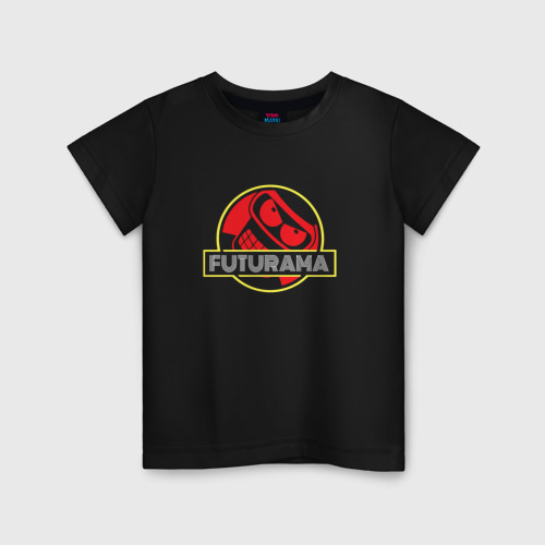 Детская футболка хлопок Футурама Бендер Логотип, Futurama, цвет черный