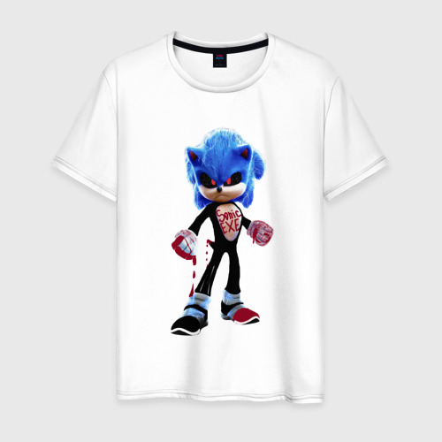 Мужская футболка хлопок Sonic eXe., цвет белый