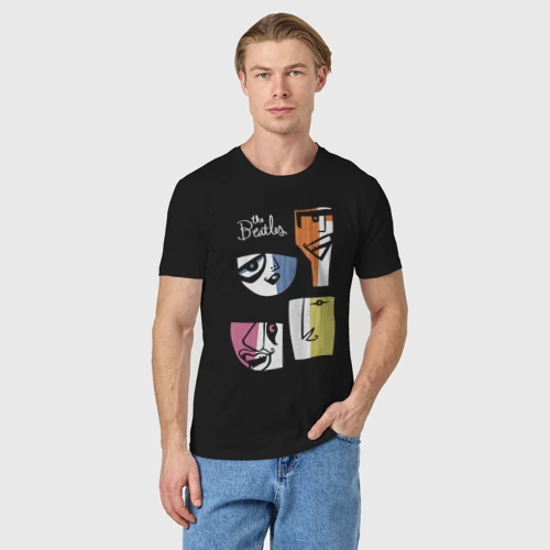 Мужская футболка хлопок с принтом The Beatles, Портреты, фото на моделе #1