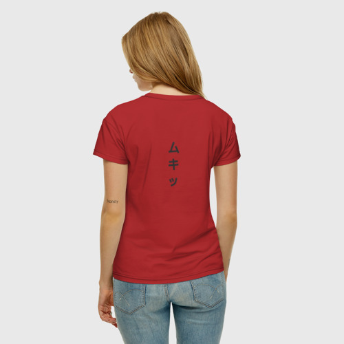 Женская футболка хлопок с принтом Клинок, рассекающий демонов Мыши-ниндзя Шиноби Kimetsu no yaiba, вид сзади #2