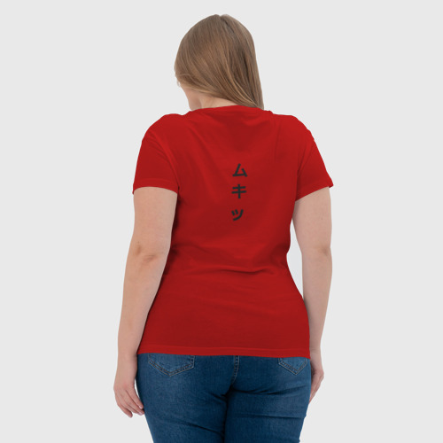Женская футболка хлопок с принтом Клинок, рассекающий демонов Мыши-ниндзя Шиноби Kimetsu no yaiba, вид сзади #2