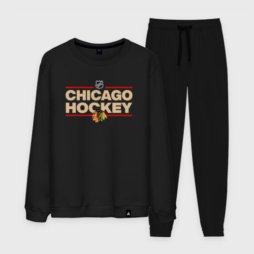 Мужской костюм хлопок Chicago Blackhawks NHL Чикаго НХЛ, цвет черный