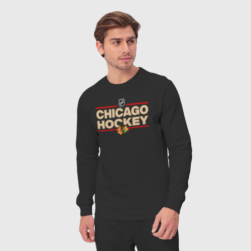 Мужской костюм хлопок Chicago Blackhawks NHL Чикаго НХЛ, цвет черный - фото 5