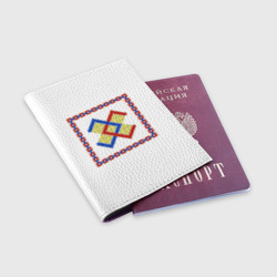 Обложка для паспорта матовая кожа Славянский Обережный Символ Брачник - фото 2