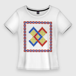Женская футболка 3D Slim Славянский Обережный Символ Брачник