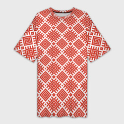 Платье-футболка 3D Славянская Обережная Вышивка Плодородие