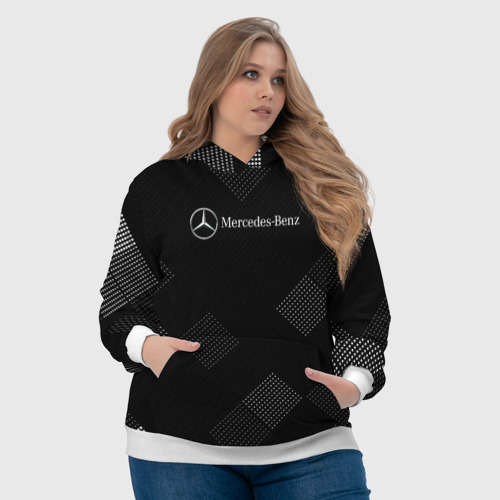 Женская толстовка 3D [Mercedes-Benz] - В клетку, цвет 3D печать - фото 6