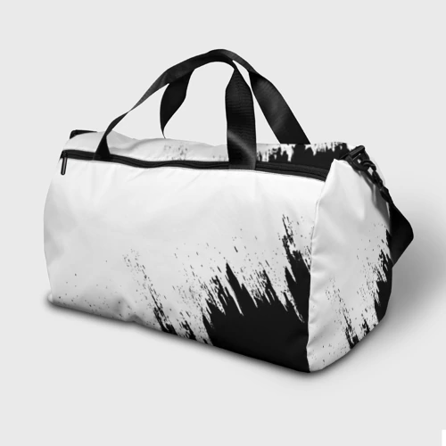 Сумка спортивная 3D с принтом [Mercedes-Benz] - White texture, вид сзади #1