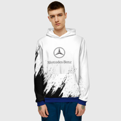 Мужская толстовка 3D [Mercedes-Benz] - White texture - фото 2