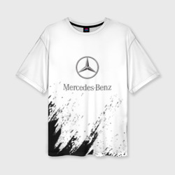 Женская футболка oversize 3D [Mercedes-Benz] - White texture