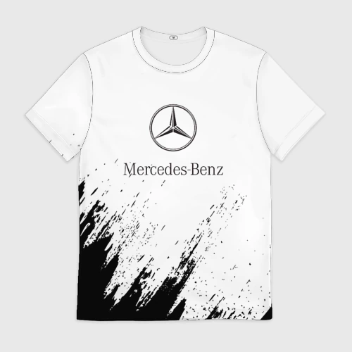 Мужская футболка 3D [Mercedes-Benz] - White texture