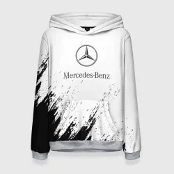 Женская толстовка 3D [Mercedes-Benz] - White texture