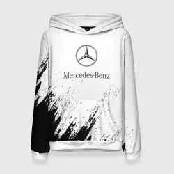 Женская толстовка 3D [Mercedes-Benz] - White texture