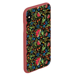 Чехол для iPhone XS Max матовый Цветочный Узор хохлома - фото 2