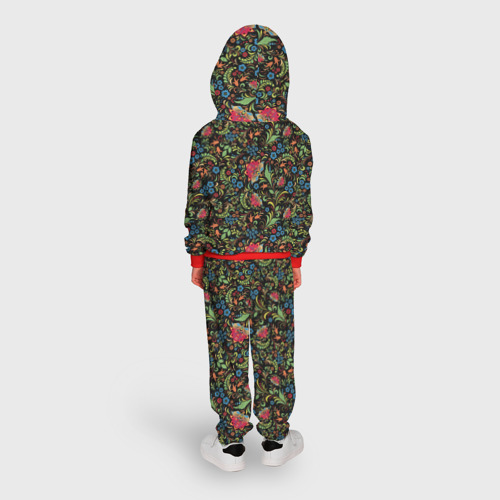 Детский костюм с толстовкой 3D Цветочный Узор хохлома, цвет красный - фото 4