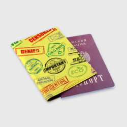 Обложка для паспорта матовая кожа Штампы многих стран - фото 2