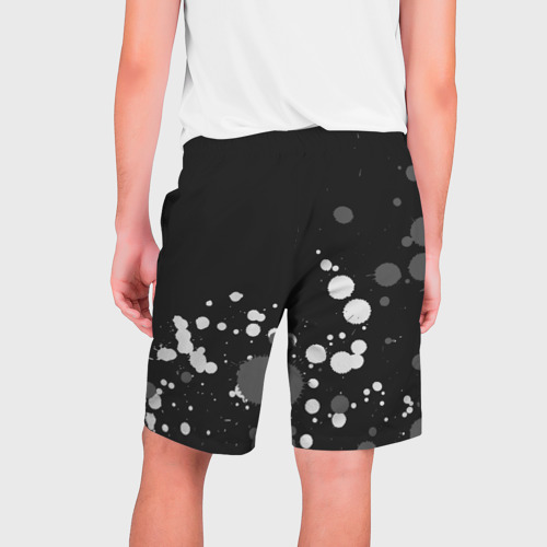 Мужские шорты 3D с принтом BUBBLE KVASS / Краски, вид сзади #1