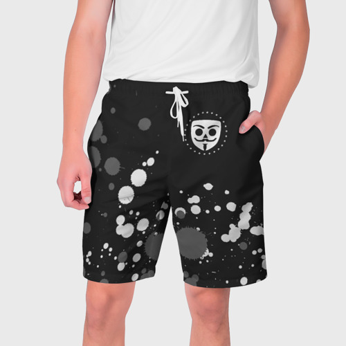 Мужские шорты 3D с принтом BUBBLE KVASS / Краски, вид спереди #2