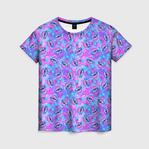 Женская футболка 3D с принтом Магические Грибы, вид спереди #2