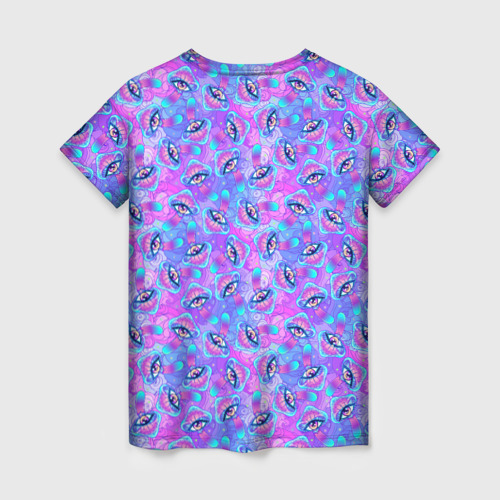 Женская футболка 3D с принтом Магические Грибы, вид сзади #1
