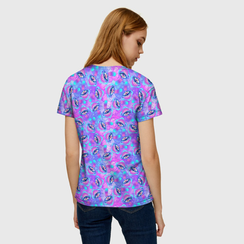 Женская футболка 3D с принтом Магические Грибы, вид сзади #2