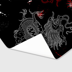 Бумага для упаковки 3D Китайский дракон Красно - Белый - фото 2