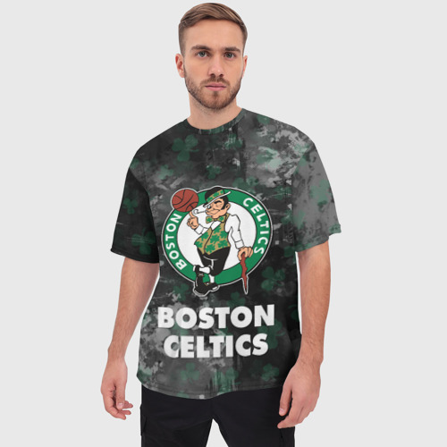 Мужская футболка oversize 3D Бостон Селтикс, Boston Celtics, НБА, цвет 3D печать - фото 3