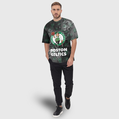 Мужская футболка oversize 3D Бостон Селтикс, Boston Celtics, НБА, цвет 3D печать - фото 5