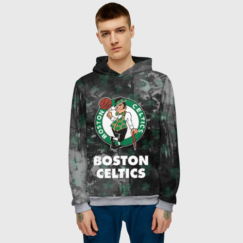 Мужская толстовка 3D с принтом Бостон Селтикс, Boston Celtics, НБА, фото на моделе #1