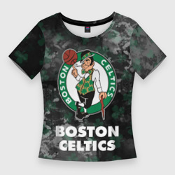 Женская футболка 3D Slim Бостон Селтикс, Boston Celtics, НБА