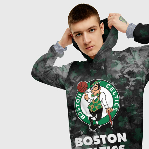 Мужская толстовка 3D с принтом Бостон Селтикс, Boston Celtics, НБА, вид сбоку #3
