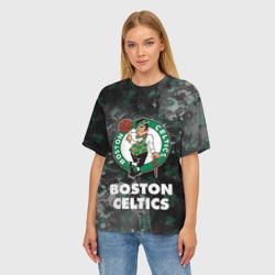 Женская футболка oversize 3D Бостон Селтикс, Boston Celtics, НБА - фото 2