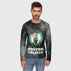 Мужской лонгслив 3D Бостон Селтикс, Boston Celtics, НБА - фото 2
