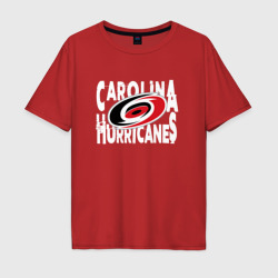 Каролина Харрикейнз, Carolina Hurricanes – Футболка оверсайз из хлопка с принтом купить со скидкой в -16%