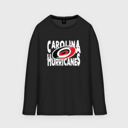 Женский лонгслив oversize хлопок Каролина Харрикейнз, Carolina Hurricanes