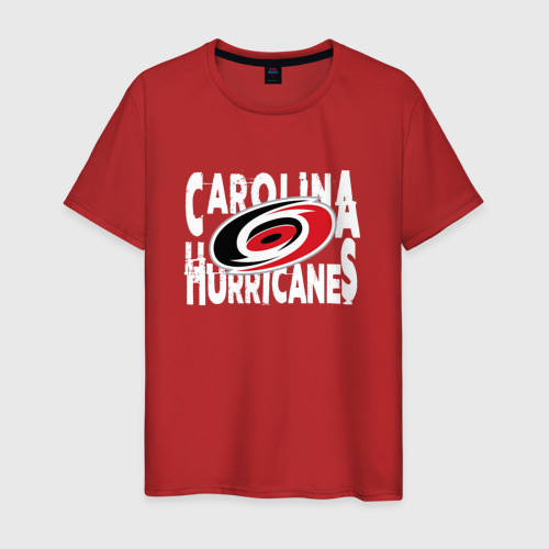 Мужская футболка хлопок Каролина Харрикейнз, Carolina Hurricanes, цвет красный