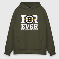 Мужское худи Oversize хлопок Forever not just when We win, Boston Bruins, Бостон Брюинз