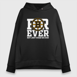 Женское худи Oversize хлопок Forever not just when We win, Boston Bruins, Бостон Брюинз