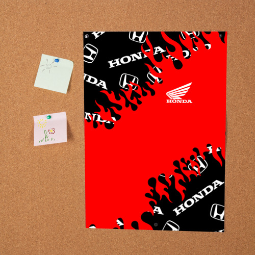 Постер Honda нарисованный огонь - фото 2