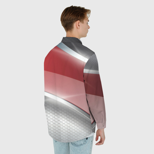 Мужская рубашка oversize 3D с принтом Honda Текстура, вид сзади #2