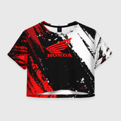 Женская футболка Crop-top 3D Honda Logo Auto