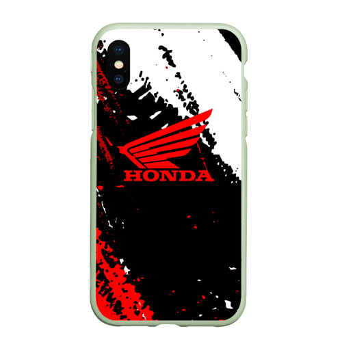 Чехол для iPhone XS Max матовый Honda Logo Auto, цвет салатовый