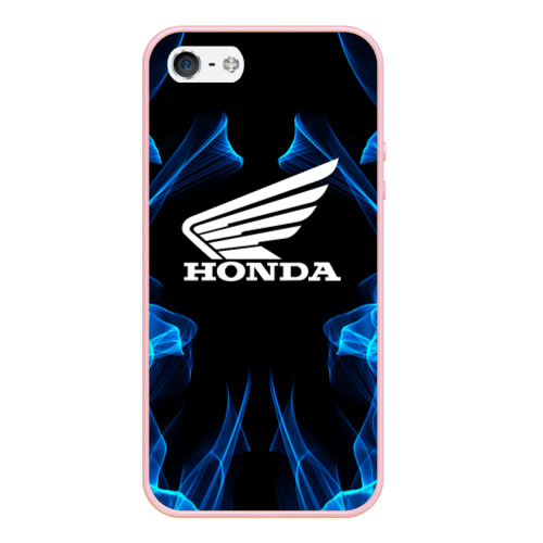 Чехол для iPhone 5/5S матовый Honda Fire, цвет светло-розовый