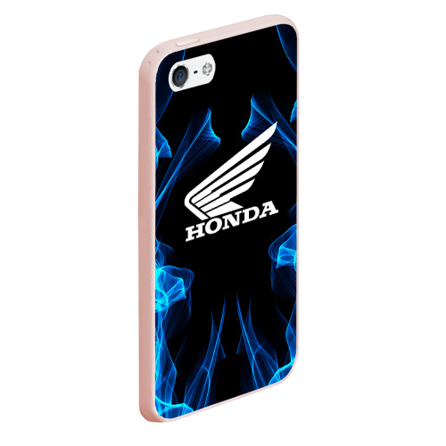 Чехол для iPhone 5/5S матовый Honda Fire, цвет светло-розовый - фото 3