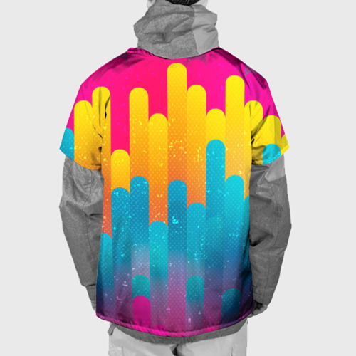 Накидка на куртку 3D Хильда радужный фон, цвет 3D печать - фото 2
