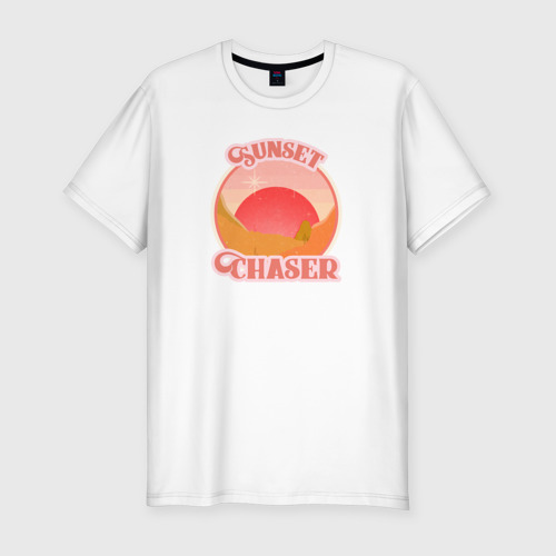 Мужская футболка хлопок Slim Sunset Chaser, цвет белый