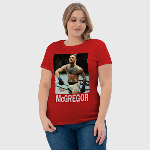 Женская футболка хлопок Конор МакГрегор McGregor, цвет красный - фото 6